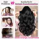 Kookastyle Clip in Hair Extensions, Natural Long Layered Soft Invisible Synthetic Curly Wavy Hairpieces for Women,4 pcs(20 InchAsh Blonde Balayage)