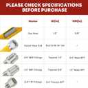 48" Flex Gas Line Connector Kit, Dryer Gas Line Hose with Connectors 1/2" MIP 1/2"FIP 3/4"MIP 3/4" FIP Fitting, 5/8" OD(1/2" ID) Stainless Steel Gas Line for Stove, Water Heater