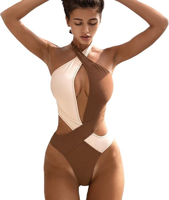 Swimsuits for Women V Neck 2025 Summer Ruched Sexy Modest Swimwear, Size L