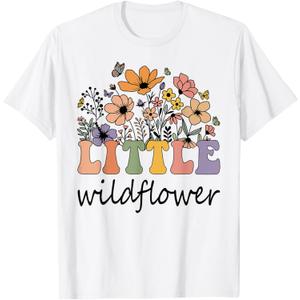 Little Wildflower Women Flower Birthday Family Matching T-Shirt, S