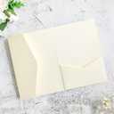 20Pcs 5.12x7.09 inch Tri-fold Cream Wedding Invitation Cards for Quinceanera Bridal Shower Baby Shower Party Invite