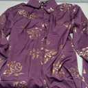 ZEROYAA Mens Hipster Gold Rose Printed Slim Fit Long Sleeve Dress Shirts/Prom Performing Shirts (Large, Z56-purple)