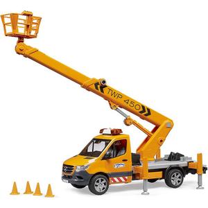 Bruder 02679 MB Sprinter Service Truck/Crane, Man Basket w L/S Module, 20.20 x 6.18 x 7.87 inches