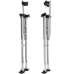 48"-64" Drywall Stilts for Adults Height Adjustable Aluminum Work Stilts with Protective Knee Pads for Sheetrock Drop Ceiling Painting Painter High Shrub Trimming and Exterior Wall Painting