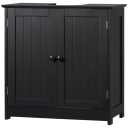 Bonnlo Pedestal Sink Storage Cabinet with 2 Doors Traditional Under Sink Cabinet Bathroom Space Saver Organizer with Adjustable Shelf Black23 5/8" W x 11 7/16" D x 23 5/8" H