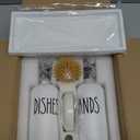 Glass Soap Dispenser for Kitchen, Farmhouse Dish Soap Dispenser&Hand Soap Dispenser Set,Rustproof Pump Soap Lotion Dispenser Set with Tray and Dish Brush,Kitchen Decor(Black&White)