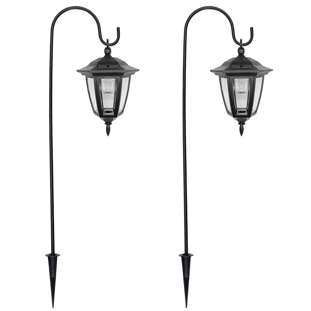 MAGGIFT 37.8 Inch Hanging Solar Lights for Outside Solar Garden Lights Decorative Lanterns with 2 Shepherd Hooks Waterproof Landscape Lighting for Lawn Patio Yard Pathway Driveway,2 Pack