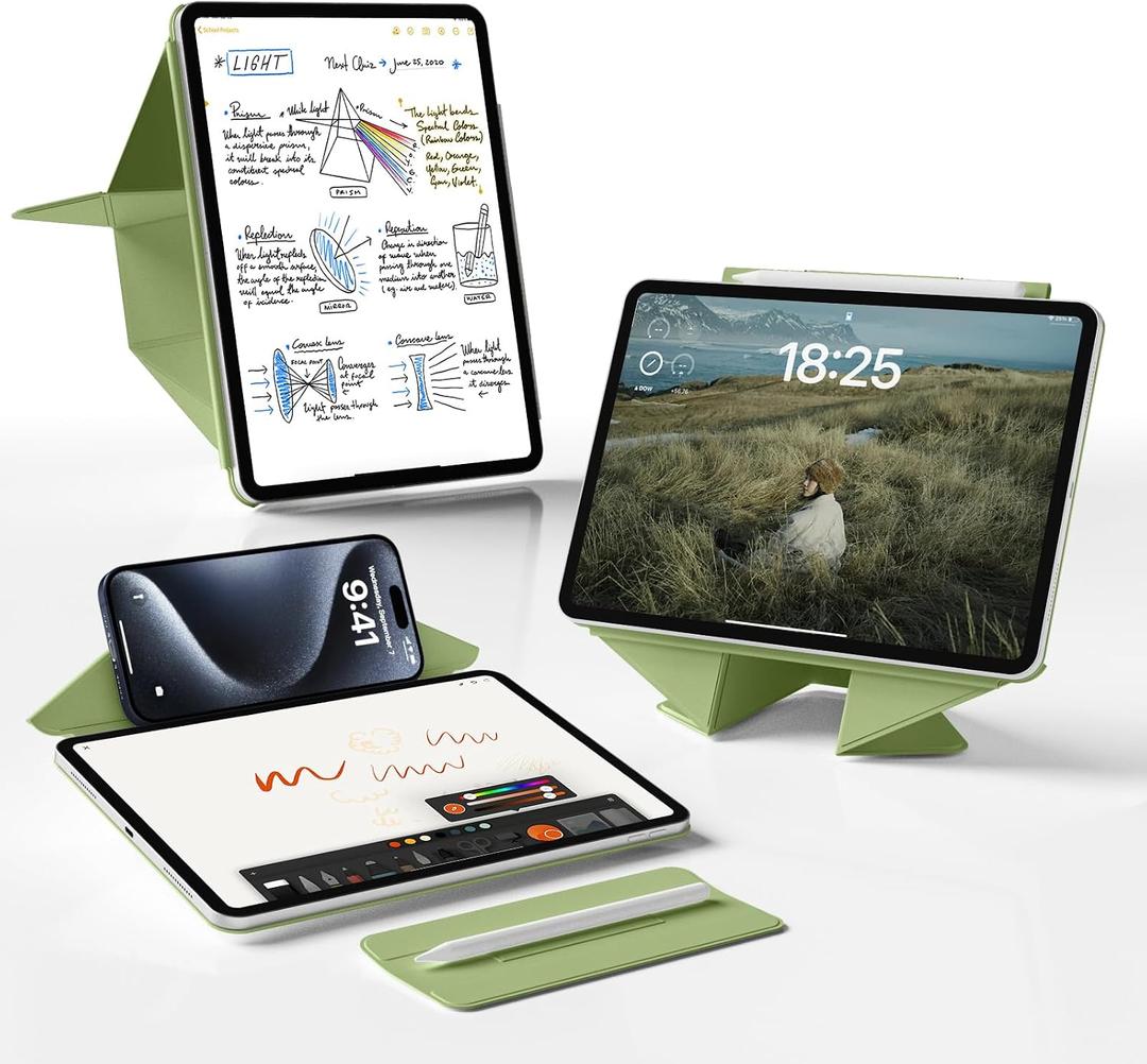 Case for iPad Air 11 inch M4/M3/M2(2026/2025/2024), iPad Air 5th/4th Gen (2022/2020)10.9 inch,Slim Magnetic Attachment Protective Tablet Case, Auto Wake/Sleep, Hidden Pencil Holder (Sage Green)