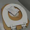 Mayfair Linden Slow Close Toilet Seat, Non Slip Heavy Duty Wood, Easy Install, Round, White
