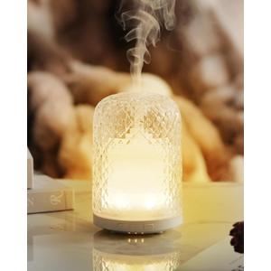 Essential Oil Diffuser  2.4MHz Ultrasonic Aromatherapy Diffuser, Health Night Light, Timer & Auto Shut-Off, BPA-Free, 120ml Glass Oil Diffuser for Home, Office, Spa, Yoga