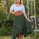 Bridesmay Women's Tiered Ruffle Renaissance Skirts 2026 (Green, L)