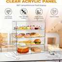 4-Tier Commercial Bakery Display Case, 19.68"x 19.29"x 10.23" Pastry Display Case Countertop Display Cabinet Box for Bread Dessert Food Cookie Baking