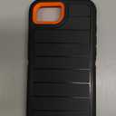 for iPhone 16e Case with 2 Pack Tempered Glass Screen Protector Heavy Duty Shockproof 3-Layer Full Body Protection Military Grade Rugged Cover Case for Apple iPhone 16e 6.1",Black/Orange