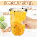 Alaeseje 50 Pack Clear Plastic Cups with Strawless Sip Lids,20 oz Iced Coffee Cups with Lids,Disposable PET Crystal Cups,Round Bottom To Go Cup for Iced Coffee Juice Smoothie Cold Beverage