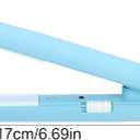 Flat Iron Curler, 2.8 X 0.7Inch Mini Simple Hair Straightener, European Plug 2 in 1 Ceramic Tourmaline Plate Heating Flat Iron for Curly and Straight Hair (Blue)