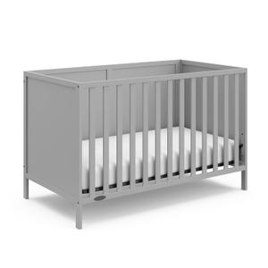 Graco Theo 3-in-1 Convertible Baby Crib - GREENGUARD Gold Certified, Converts to Toddler Bed & Daybed, Fits Standard Full-Size Baby Crib Mattress, 4 Adjustable Mattress Heights (Pebble Gray), 
Product Dimensions	53.27"L x 33.47"W x 28.9"H