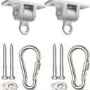 Jungle Gym Kingdom Swing Set Hangers - 2 Heavy Duty Brackets with Locking Snap Hooks for Porch, Patio, Playground - Indoor/Outdoor Hardware & Accessories