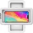 URROY Shower Phone Holder Waterproof, 360 Rotation Shower Phone Case, Anti-Fog High Sensitivity Universal Cover Mount Stand for Bathroom Wall Mirror Bathtub Kitchen, Gift for Men Women (White)