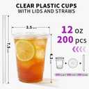 Astomi 12 oz Disposable Plastic Cups, BPA-Free, 200 Packs