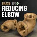 Everflow CSSM1121 1-1/2 in. x 1/2 in. No Lead 90-Degree Reducing Elbow with Female Threaded Ends, Brass Construction, Higher Corrosion Resistance Economical & Easy to Install, 5