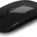 Wireless Bluetooth Mouse Rechargeable Laptop Mice Use Portable(Bluetooth5.2 and USB 2.4G) Dual Mode Connection Silent Slim Computer Mouse for Laptop/iPad Tablet/Apple MacBook/PC(Bright Black)