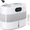 Reuseable Wick Evaporative Humidifier for Bedroom Quiet Healthy Baby Humidifier, No White Dust, Evaporative Humidifier Large Room 800ml/h 3 Speeds, 2