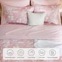 Bedsure Twin Comforter Set - 5 Pieces Floral Pink Soft Bedding Sets, Twin Bed in a Bag with Botanical Flowers Comforter, Sheets, Pillowcase & Sham