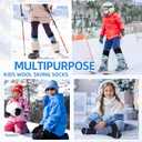 SeeyAN Kids Ski Socks Merino Wool Thermal Winter Socks Boys Girls Warm SnowBoarding Thick Skiing Socks 3 Pairs (Purple/Grey/Blue, 4-7 Years)