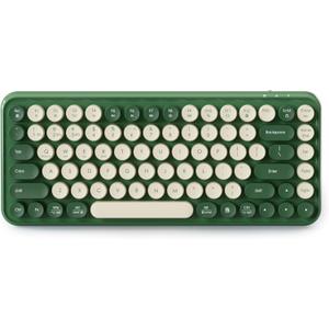 Mini Bluetooth Keyboard, 84-Key Retro Typewriter, Wireless Compact Keyboard, Compatible with Windows Laptops, Desktops, Mac, Computer Keyboards,Tablets (Green)