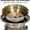 JUXYES Vintage Incense Burner Holder with Ash Catchers and Tongs, Metal Censer Antique Charcoal insencents Burner Zinc Alloy Spiritual Aromatherapy Yoga Meditation Retro Home Decoration