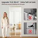NiceTCU 74.8-98.43” Extra Tall Cat Gate, 33.86-35.8” Wide Acrylic Pet Gate