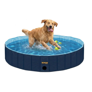 KOPEKS Outdoor Swimming Pool Bathing Tub - Portable Foldable - Ideal for Pets - XL 63" x 12",Blue,Pool-Blue-XL