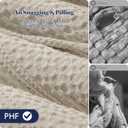 PHF Soft Waffle Comforter Set King Size- Comfy Breathable Waffle Weave Comforter with 2 Pillow Shams, 3 Pieces Less Snagging Lightweight Textured Bedding Set for All Season, Natural/Linen