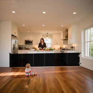 Retractable Baby Gate,Mesh Baby Gate or Mesh Dog Gate,34" Tall,Extends up to 120" Wide,Child Safety Gate for Doorways, Stairs, Hallways, Indoor or Outdoor (Black)