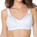 Fruit of the Loom Women's Seamed Soft Cup Wirefree Cotton Bra with Satin Trim (44C, White)