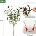 Waipfaru 8 Pcs Faux Greenery Stems, Olive Tree Branches for Vases, Artificial Olive Tree Fake Plants for Centerpieces Floral Arrangements Home Decor, 18 Inch