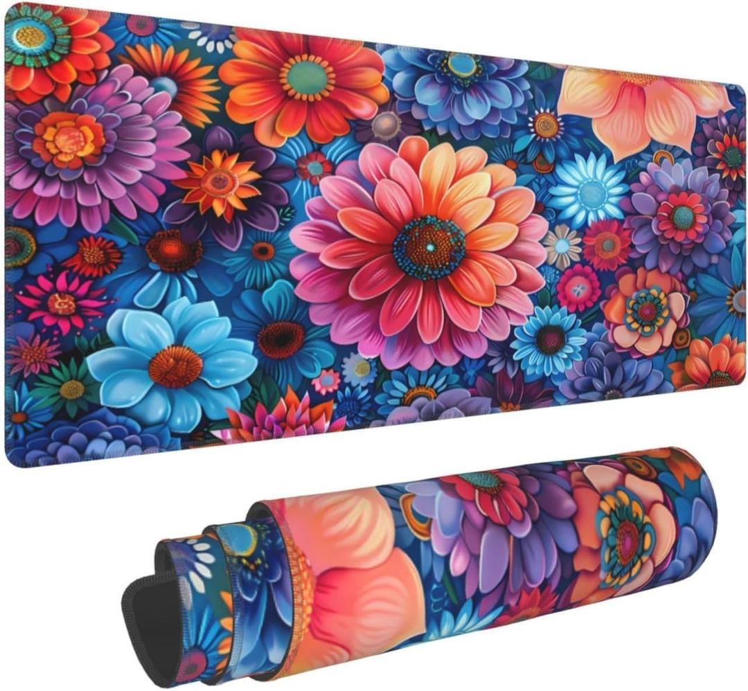 Flowers Mouse Pad Gaming Large Extended Computer Mouse Mat Keyboard Full Desk Mousepad for Gaming, Office, Home 11.8x23.6 Inch (Colour-17)