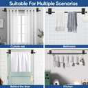 SIMEWIN Curtain Rods No Drilling for Windows 30 to 60 Inches, 5/8 Inch Diameter No Drill Small Curtain Rod Set with 3M Adhesive Brackets, Black