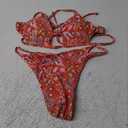 ZAFUL Women's Sexy Cutout Bikini Thong Set Tie Back Two Piece Swimsuit Bathing Suit Small