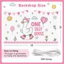 2 x One Silly Goose Birthday Backdrop Banner Decor Girl, 3 x 5Ft Silly Goose Pink Bow First Birthday Decorations for Girl Photo Props