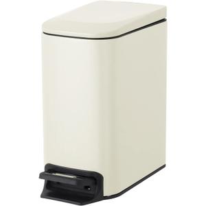 Cesun Small Bathroom Trash Can with Lid Soft Close, Step Pedal, 6 Liter / 1.6 Gallon Stainless Steel Garbage Can with Removable Inner Bucket, Anti-Fingerprint Finish (Creamy White)