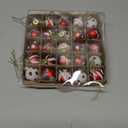 Red Co. Set of 25 Assorted Glittered Glass 1 Round Christmas Tree Mini Ball Ornaments, Red