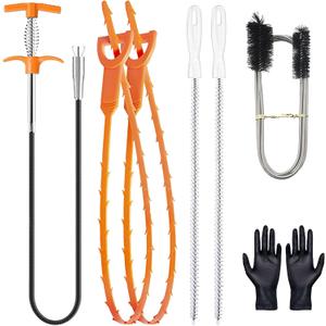 Drain Snake Hair Drain Clog Remover Tool, Sink Drain Cleaner for Sewer Kitchen Bathroom Shower Tub Toilet Clogged Drains Opener Cleaning Tool, Flexible Grabber Claw Pick Up Reacher Tool