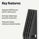 Amazon Basics Automotive Loading Ramp, Textured Traction Surface, Black, 2 Pack