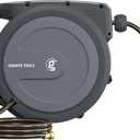 Giraffe Tools PRO Heavy Duty Retractable Garden Hose Reel - 78ft 1/2 Inch Auto Rewind with Any-Length Lock, Wall Mounted Metal Bracket, Commercial Grade for Patio & Lawn (Dark Grey) (1/2 78FT Metal Bracket)