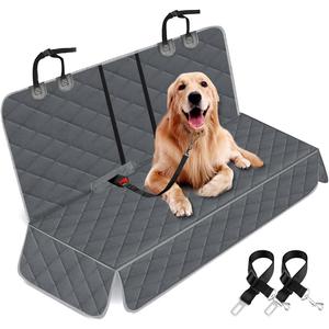 Yuntec Dog Car Cover for Back Seat Pet Protector Waterproof Bench Car Seat Cover, Nonslip Rear Seat Cover fits Middle Armrest for Most Cars Trucks SUVs - Grey