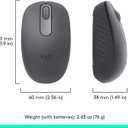 Logitech M196 Bluetooth Wireless Mouse, Compact and Portable Mouse for Laptops, Tablets and More, 12-Month Battery, Smooth Tracking, Compatible with PC and Mac, Windows and macOS - Graphite