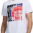 GAME 7 Men's X NBA Officially Licensed Graphic Short Sleeve Lightweight Crew Neck Cotton Team T-Shirt (Large)