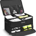 YOREPEK 2 Layer Golf Trunk Organizer, Golf Gifts for Men with Separate Ventilated Compartment for 2 Pair Shoes, Waterproof Car Trunk Locker for Balls, Tees, Clothes, Gloves, Gifts for Golfers (Standard-Black)