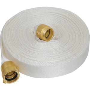 Fire Hose 100 FT x 1-1/2" ID, Brass NST, NH Interface, TPU, Polyester, Working Pressure 250 PSI, Burst Pressure 500 PSI, Indoor Fire, Home, Garden Fire Hose Irrigation